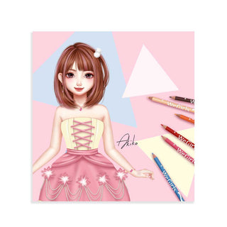 WeGirls Akiko character coloring page - finished 3D art example