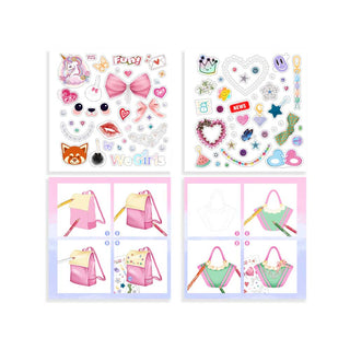 WeGirls bag design stickers - decorative accessories and coloring guide