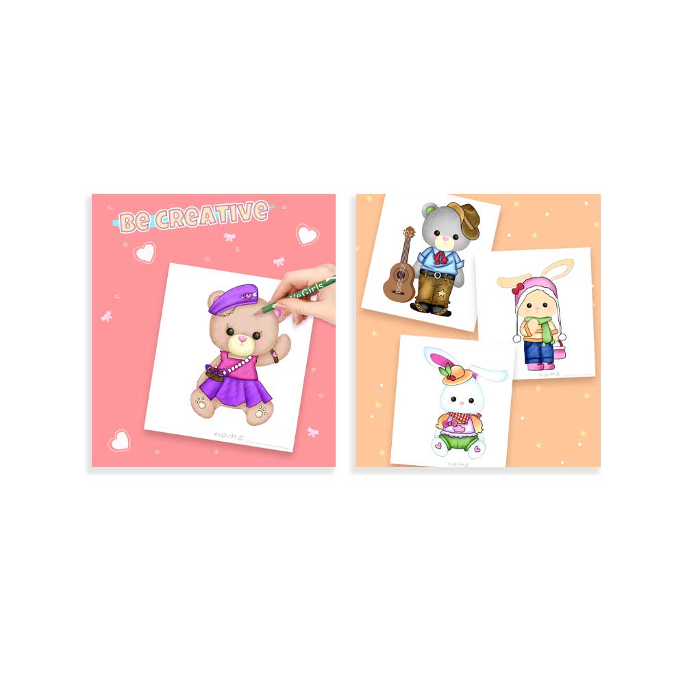 WeGirls creative doll coloring examples - finished doll design collection