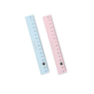 WeGirls 15cm dual-color ruler - clear刻度 measuring tool for children in blue/pink options