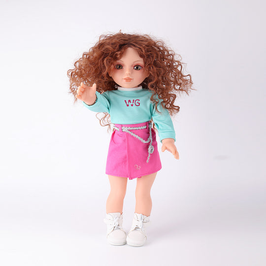 Yufei doll waving hello in a friendly, interactive pose perfect for storytelling