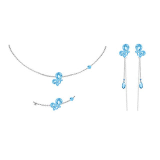 WeGirls baby blue butterfly jewelry set - ethereal necklace, bracelet & earrings trio for fairytale looks