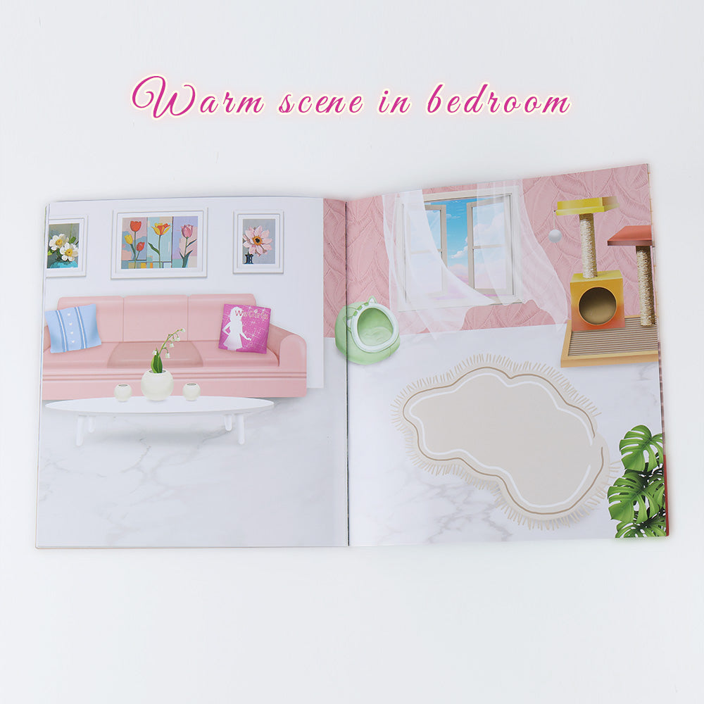 WeGirls Bedroom Scene Sticker Design - Kids room layout game with furniture and decor stickers