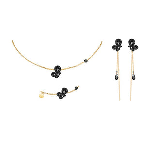 WeGirls gothic butterfly jewelry set - matching black necklace, bracelet & earrings for trendy girls
