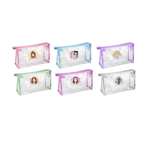 WeGirls lightweight PVC makeup bag in multiple colors - spacious clear cosmetic organizer with vibrant color options