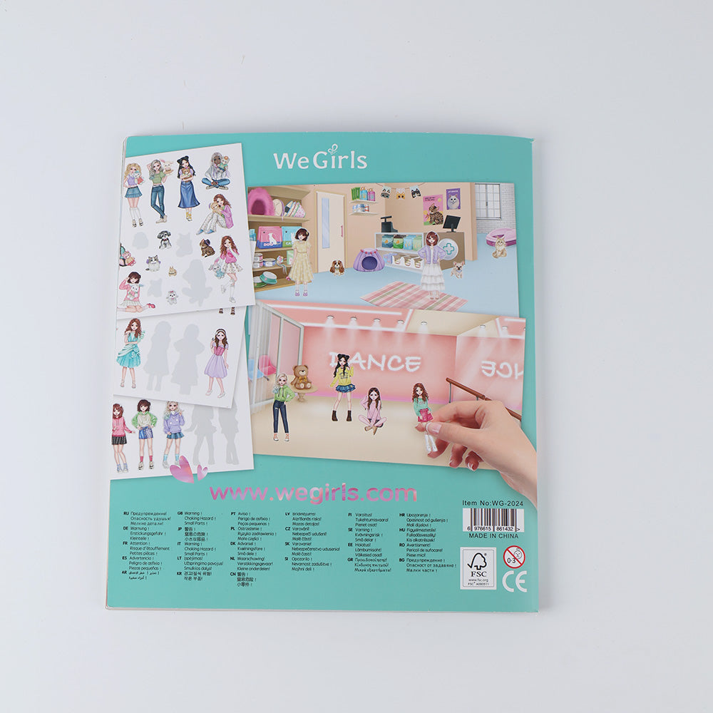 WeGirls Sticker Activity Book Back Cover - Educational toy for children's imagination and fine motor skills