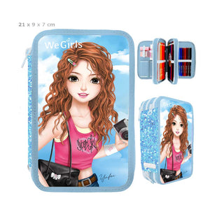 WeGirls Yufei character multi-layer pencil case - spacious student organizer with multiple compartments